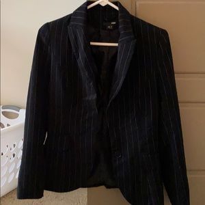 Black with White Pinstripe Blazer